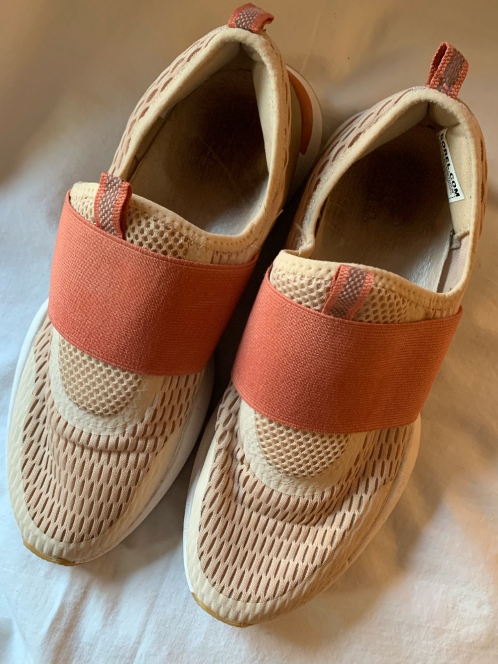 Sorel women's 'Kinetic Impact Strap Sneakers' in beige & peach - Picture 11 of 11